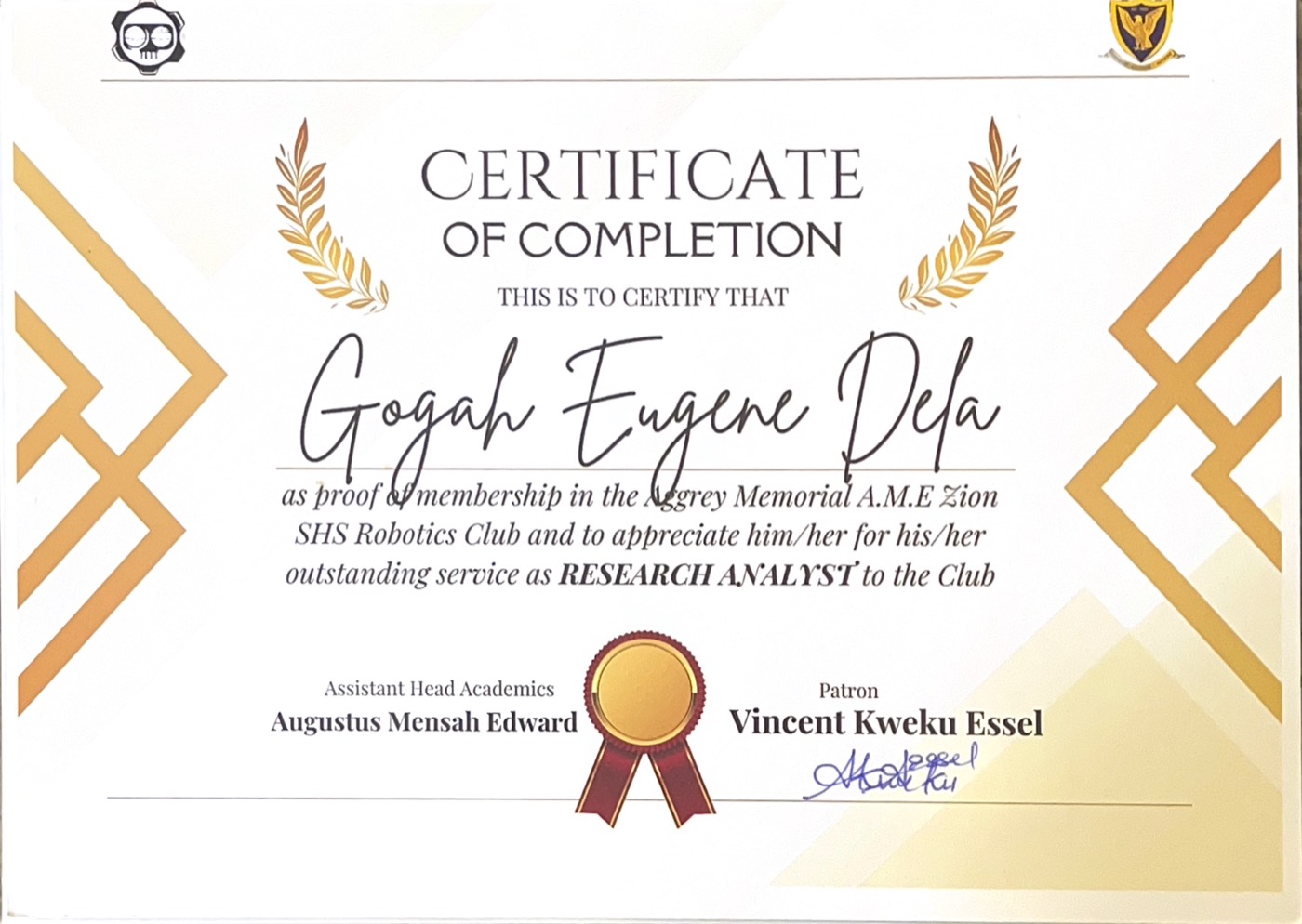 Robotics Research Analyst Certificate